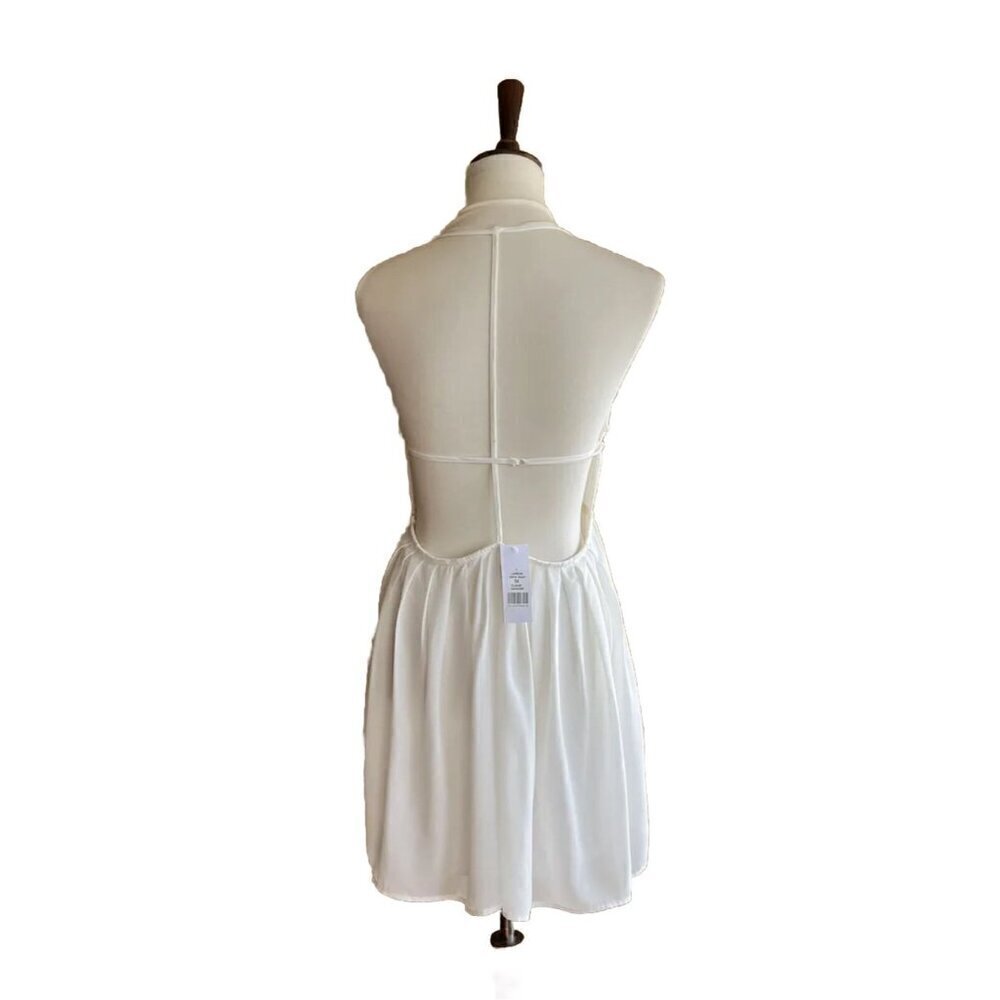 Lioness White Pleated Plunge Mini Dress M | Sold by Nasty Gal - Picture 2 of 10